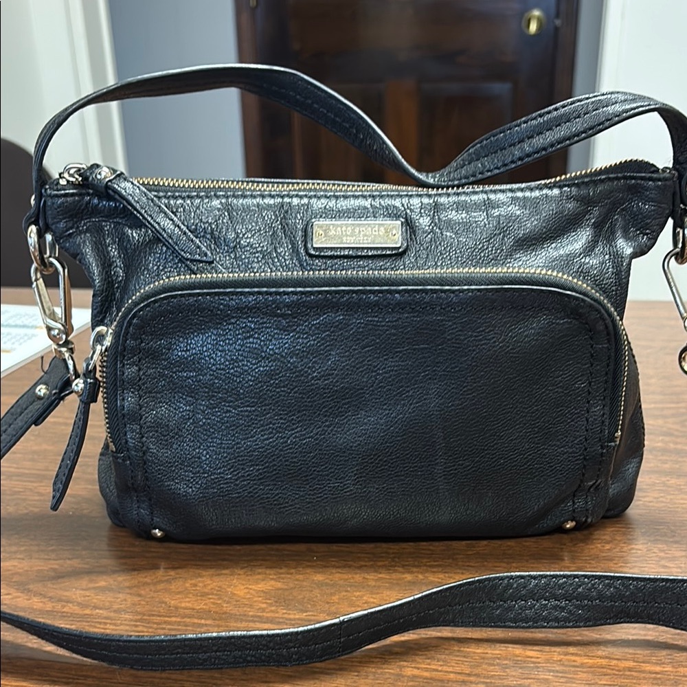 Kate Spade Black Leather Crossbody Bag #KTS-44